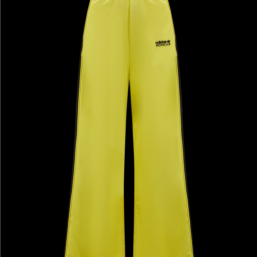 Moncler Genius x adidas Originals acetate sweatpants in a yellow and black (ski)